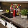 SMTDeco Stovetop Cover 30 x 52 + 60 x 52 cm, 2-Piece, ESG Glass, Scratch-Resistant, for Induction/Ceramic Cooktops, Bowl of Spices Brown view 3