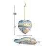 The Beach with Seabirds Heart-Shaped Double-Sided Ceramic Christmas Ornament with Gold Ribbon view 4