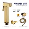 GZKDKZB Handheld Bidet Sprayer Set with Angle Valve, Stainless Steel, Square Titanium Gold view 3