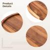 yeeplant Serving Tray for Appetizers, Round Acacia Wood Charcuterie Board, Decorative Plate, 29 cm Diameter view 3