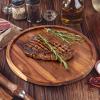 yeeplant Serving Tray for Appetizers, Round Acacia Wood Charcuterie Board, Decorative Plate, 29 cm Diameter view 4