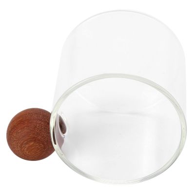 120 ml Glass Coffee Cup with Wooden Ball Handle