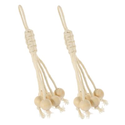 HOLIDYOYO Handwoven Cotton Rope Banana Hanger with Wooden Beads
