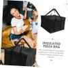 Black Large Insulated Pizza Bag with Double Zipper and Handles view 3