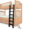 LSBBTBYA Bunk House Camper Wooden Bunk Bed Ladder with Brackets and Hooks, 4 in Extra-Wide Steps, Rubber Foot Pads, 3.6–7.2 ft Heights (Black) view 1