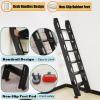 LSBBTBYA Bunk House Camper Wooden Bunk Bed Ladder with Brackets and Hooks, 4 in Extra-Wide Steps, Rubber Foot Pads, 3.6–7.2 ft Heights (Black) view 4