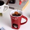 yupeuooe Chocolate Fondue Cup Set, Ceramic Melting Pot with Fork view 2