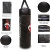 Heavy Punching Bag for Home and Gym | Muay Thai, Kickboxing, MMA, Karate, Taekwondo, Boxing, Combat Training, Unfilled Faux Leather (Black) view 3