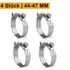 4 pcs | V2A Stainless Steel W4 Hinged-Bolt Clamps 44–47 mm | Industrial Exhaust Clamps view 2