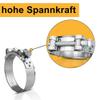 4 pcs | V2A Stainless Steel W4 Hinged-Bolt Clamps 44–47 mm | Industrial Exhaust Clamps view 4