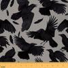 Loussiesd Raven Fabric by the Yard, 184 x 150 cm, Black Feathers Bird Design, Gothic Waterproof Upholstery Fabric view 1