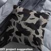 Loussiesd Raven Fabric by the Yard, 184 x 150 cm, Black Feathers Bird Design, Gothic Waterproof Upholstery Fabric view 4