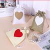 5-Pack Jute Gift Bags, Drawstring Linen Pouches, White + Red C, 13 x 18 cm view 4