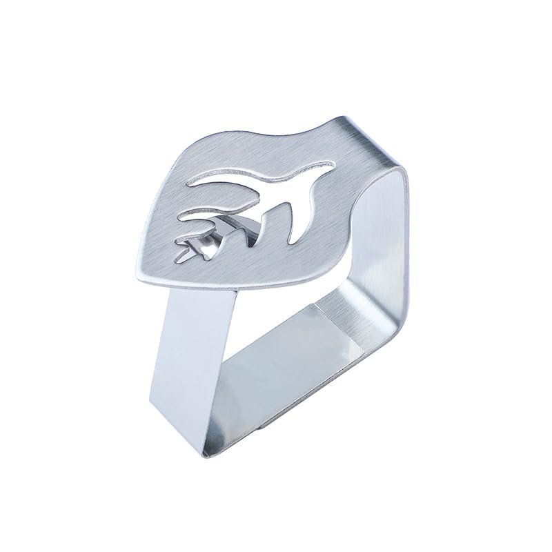HESHUWEN Stainless Steel Tablecloth Clips, 4-Piece, Leaf Shape, A Leaves