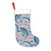 BREAUX Blue Christmas Stocking with Cartoon Fish Print, Black, One Size view 3