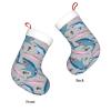 BREAUX Blue Christmas Stocking with Cartoon Fish Print, Black, One Size view 4