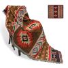 CLOYAO Ethnic-Style Throw Blanket with Tassels, Geometric Aztec Pattern, Bohemian Cotton Blanket, 180 × 130 cm / 70.85 × 51.1 in view 1