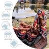 CLOYAO Ethnic-Style Throw Blanket with Tassels, Geometric Aztec Pattern, Bohemian Cotton Blanket, 180 × 130 cm / 70.85 × 51.1 in view 4