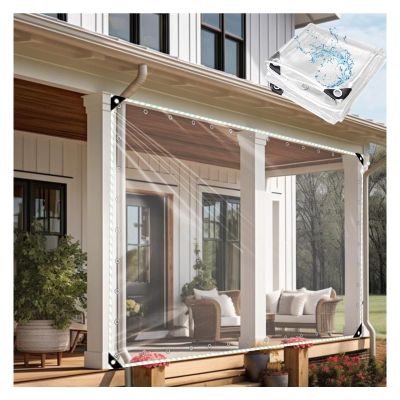 ZHENGQIAN Clear PVC Tarp, 365 g/m PVC Glass-Clear Waterproof Cover, 0.35 mm Thick, for Garden Furniture, Plants, Greenhouses, Pet Hutches and Roofs, 2.8 x 4 m (9.1 x 13.1 ft)
