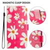 SEHEYA Flip Case for Samsung Galaxy A12/M12, PU Leather Wallet Cover with Cute Sunflower Design, Pink view 2