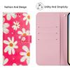 SEHEYA Flip Case for Samsung Galaxy A12/M12, PU Leather Wallet Cover with Cute Sunflower Design, Pink view 3