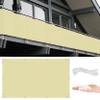 Balcony 95 x 550 cm Light Yellow Windbreak Screen, Waterproof and UV-Resistant view 1