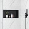 Qeke 60 cm Recessed Shower Niche with Frame, Black view 1