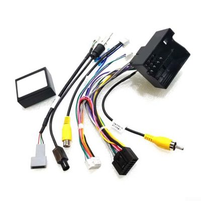 Getdoublerich 16-Pin Car Radio Power Harness Adapter with CAN Bus Box for 3008/C3 Android Audio Systems