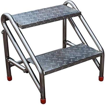Durable Steel Step Ladder for Industry and Home, Portable 2-Step Stool for Home and Garden, Qiqidedian
