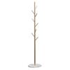 Vintage Brass Coat Rack with 8 Hooks and Marble Base view 1