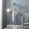 Vintage Brass Coat Rack with 8 Hooks and Marble Base view 2