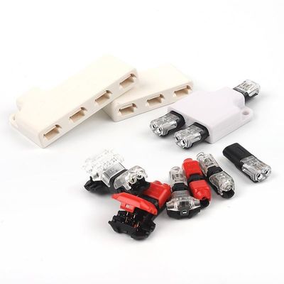 AUOQKQUT Quick-Splice LED Wire Connector, 2-Pin D/H/T-Type Crimp Terminals for Car Connectors, No-Stripping Wiring, 22–18 AWG (D203)
