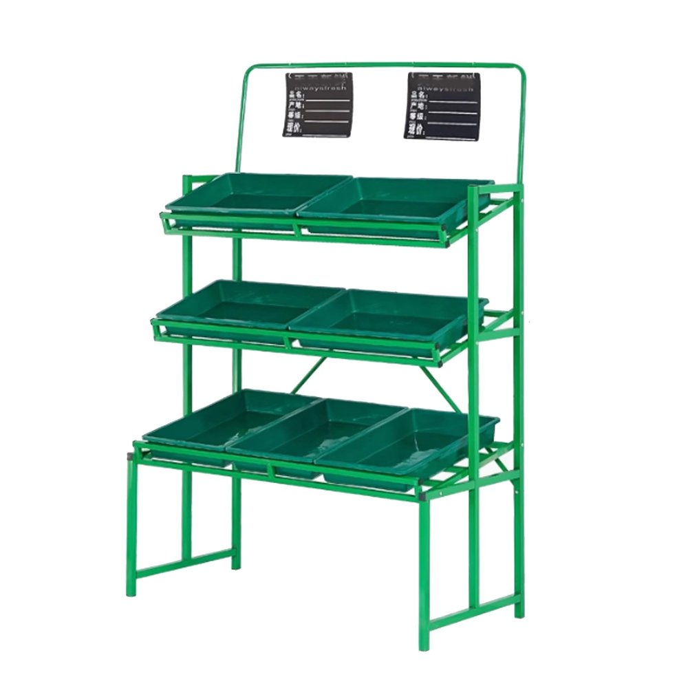 3-Tier Floor Display Rack, Green, 47.2 x 23.6 x 67 in