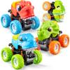 lalalark Dinosaur Toys for Boys Ages 3–4, 3-Pack Friction-Powered Monster Trucks with 360° Rotation and Up-and-Down Movement view 1