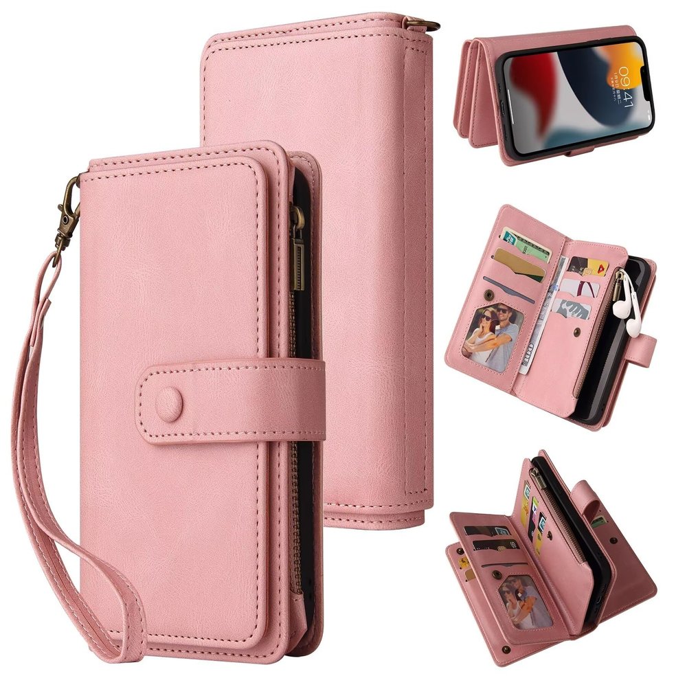 FERLAN Flip Wallet Case Compatible with Xiaomi Redmi A3, Pink