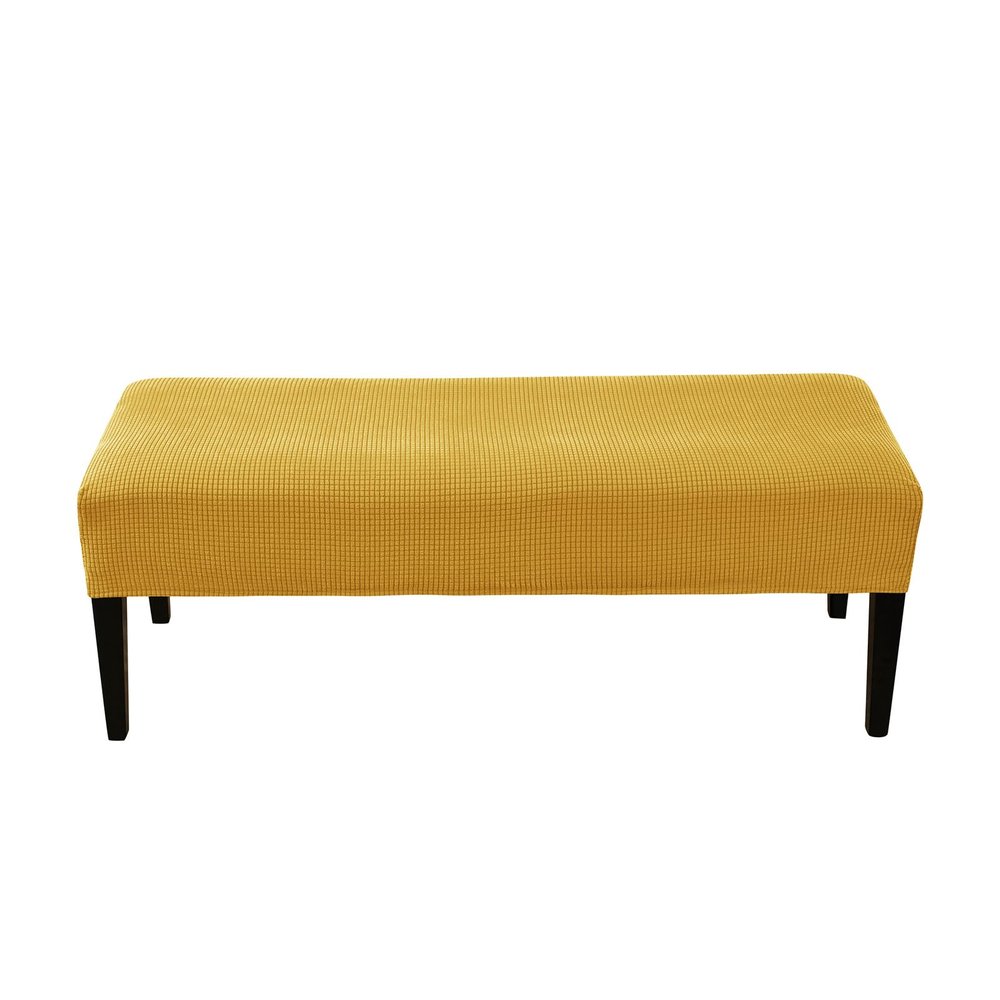DEZYPZAM Stretch Dining Bench Cover, Yellow
