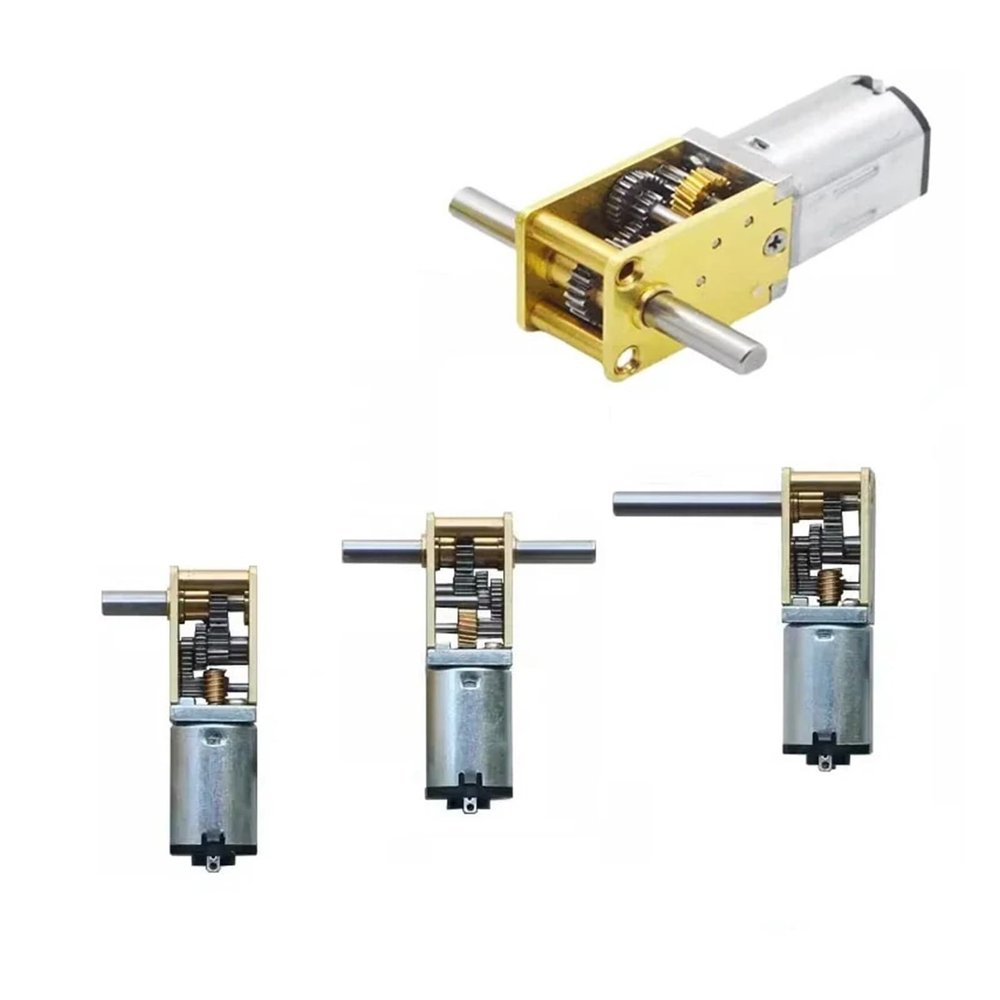 DC 3V/6V/12V N20-1218 N20 Gear Electronic Starter, Single/Dual/Long Shaft, 4–381 RPM, High-Torque All-Metal Worm Gearbox