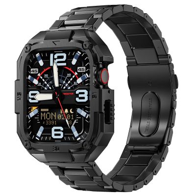 Metal Band with Protective Case for Apple Watch Series 9/8/7 (45 mm)