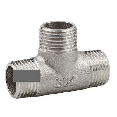 CZAOINCU 1/4" 3/8" 1/2" 3/4" 1" 1-1/4" 1-1/2" 2" Male/Female 3-Way Tee Splitter, 304 Stainless Steel Pipe Fitting for Water and Gas (M M M,05)
