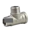 CZAOINCU 1/4" 3/8" 1/2" 3/4" 1" 1-1/4" 1-1/2" 2" Male/Female 3-Way Tee Splitter, 304 Stainless Steel Pipe Fitting for Water and Gas (M M M,05) view 3