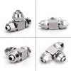 CZAOINCU 10-Piece KPE PM PU PV Pneumatic Air Quick Connectors for 4, 6, 8, 10, 12, 14, and 16 mm OD Tubes, Copper-Plated Nickel, KPE, 4 mm view 3
