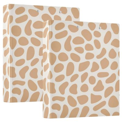Brown Leopard-Pattern 3-Ring Binder, 1 1/2-Inch, with Inner Pockets, 200 Sheets, 2-Pack