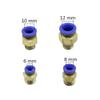 CZAOINCU 5-Piece Hose Connectors, 6/8/10/12 mm to 1/8" and 1/4" Male Thread, Quick Connectors for Air and Water Pipes, 10 mm, 1/4" view 3