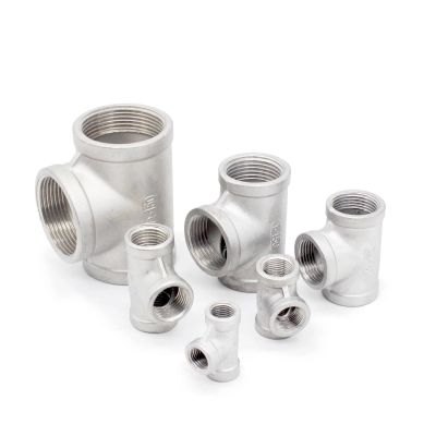 SS304 T-Shaped Three-Way Female-Thread Pipe Fitting Adapter