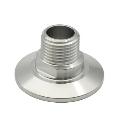 CZAOINCU 1/4", 1/2", 3/4" and 1" Male/Female Thread Adapter, SS304 Stainless Steel, Three-Clamp, 25.4/50.5/64 mm, Homemade Adapter (Male Thread, 1" Ferrule, 50.5 mm, BSPT)