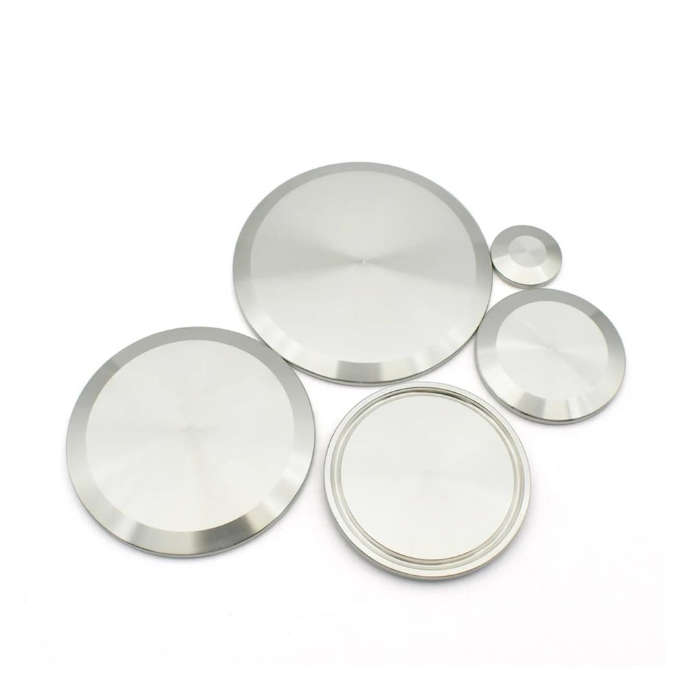 CZAOINCU 1 pc SS304/316L Stainless Steel Solid End Cap, Three-Clamp Flange, Outer Diameter 25.4–183 mm, Suitable for 0.5–6 in (SS316L, 106 mm Flange OD)