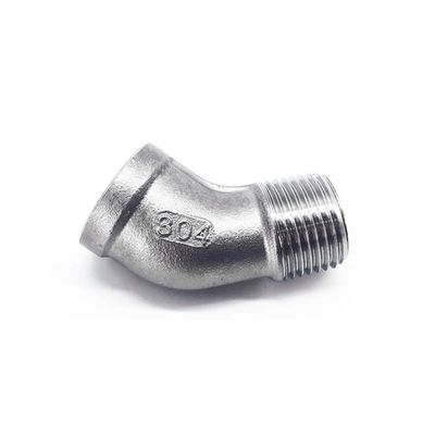 1/4" 3/8" 1/2" 3/4" 1" 1-1/4" 1-1/2" Female-to-Male Thread 304 Stainless Steel 45-Degree Elbow Pipe Fitting Connector EKFBQBGW (1")