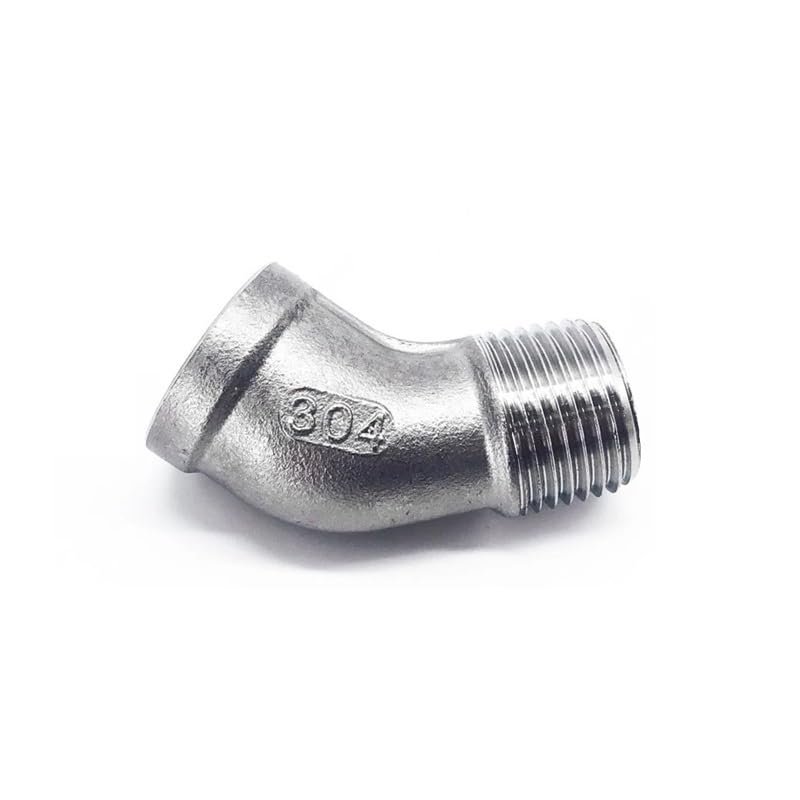 1/4" 3/8" 1/2" 3/4" 1" 1-1/4" 1-1/2" Female-to-Male Thread 304 Stainless Steel 45-Degree Elbow Pipe Fitting Connector EKFBQBGW (1")