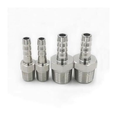 1pc 10mm Hose Barb x 1/4" Male 304 Stainless Steel High-Pressure Pipe Fitting