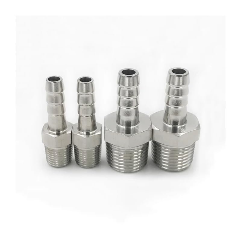 1pc 10mm Hose Barb x 1/4" Male 304 Stainless Steel High-Pressure Pipe Fitting